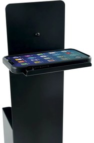 Suport pentru hârtie igienică cu perie și suport Spirella Yoni 67 x 22 x 12 cm, negru