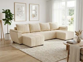 Coltar extensibil in forma de U LIVARO 305x140 cm, crem