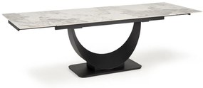 Masa extensibila Fernando marmura alba/negru L160-240 cm