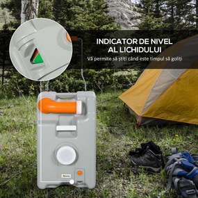 Rezervor Apă 22L Camping Roți Gri | Aosom Romania