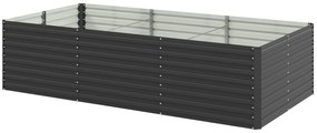 Outsunny Jardinieră ridicată galvanizată rectagulară pentru exterior, fund deschis, 240 x 120 x 60cm, Gri | Aosom Romania