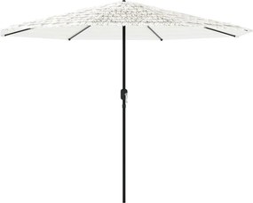 vidaXL Umbrelă soare de grădină stâlp din oțel, alb 324x324x247 cm