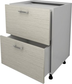 Corp Baza Lecce, 2 Sertare, Lemn Alb/Alb, 60 x 50 x 80 cm