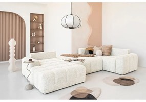 Colțar modular crem extensibil/cu spațiu de depozitare (cu colț pe partea dreaptă) Lulu – Miuform