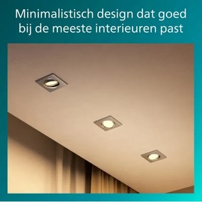 Philips - Set de 3 spoturi încastrate PERIDOT, 1xGU10/7W/230V, argintiu