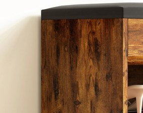 HOMCOM Mobilier pentru încălțăminte Bancă cu depozitare în 2 niveluri, nișă + compartiment integrat cu pernă, efect lemn de mahon | Aosom Romania