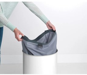 Cos de rufe Brabantia 90300241, 60 L, Capac din pluta, Umplere fara deschidere, Gauri ventilatie, Alb