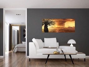 Tablou cu norii portocalii (120x50 cm)