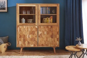 Vitrina din lemn Mystic Living 140cm, salcam natur