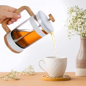 Orion Ceainic din sticlă/french press Whiteline 1l, 1 l