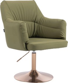 HR840N Scaun Khaki Piele Ecologica Premium Soft cu Bază Aurie