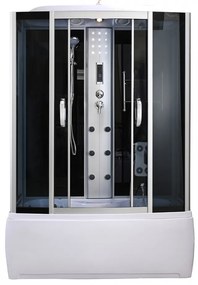 Cadă de baie cu hidromasaj Emilia 150 cu electronică, neagră