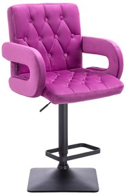 HR8404KW Scaun Fucsia Catifea cu Bază Neagră