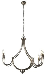 Candelabru cu 8 brate design vintage Lodge argintiu satinat