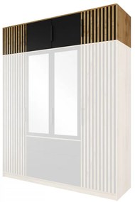 Suprastructură dulap Lenona Lux D4 (Stejar wotan + Negru) . 1104484