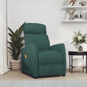 289712 vidaXL Fotoliu de masaj, verde închis, material textil