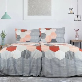 Lenjerie de pat bumbac creponat B.E.S. PetroviceTop Class Honey Comb, 140 x 200 cm, 70 x 90 cm