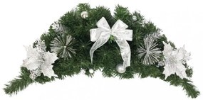 Ikebana de Crăciun 60 cm Argintiu