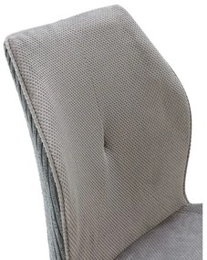 Scaune de dining gri-deschis 2 buc. din catifea reiată Adaya – Marckeric
