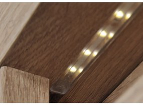 Vitrină Livia 03 (cu iluminat LED) (Stejar ribbeck + Alb lucios). 1057859