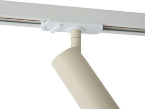 Sistem de iluminat cu șină modern cu 5 spoturi alb cu bej monofazat GU10 35mm - Iconic Jeana Luxe