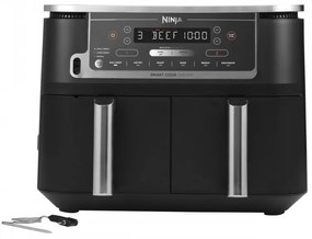 Friteuza dubla cu aer cald Ninja AF451EU, 2470W, 9.5L, 6 programe, Zone independente, Sincronizare, Negru