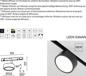 Spot LED pentru sina magnetica Rado Exility 3000K 18W 120 grade