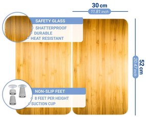 Protecții de aragaz 2 buc. din sticlă temperată 52x30 cm Wooden – Maximex