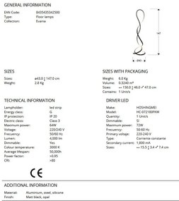 Lampadar LED design modern Evania