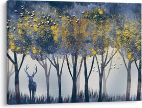 Tablou cerbul în pădure (70x50 cm)