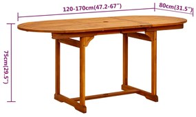 Set mobilier de gradina, 7 piese, lemn masiv de acacia Oval, 7