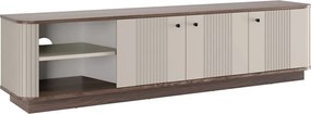 Comodă TV pe soclu Vesper 3D 187 cm - cașmir / nuc / mânere negre