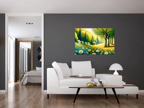 Tablou - Sat în galben-verde (90x60 cm)