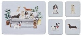 Set cu suporturi farfurii și coasters 8 buc. Curious Dogs – Cooksmart ®