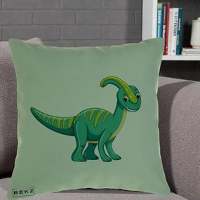 Perna Decorativa Parasaur Verde, 40x40 cm, Verde, Husa Detasabila, Perna Inclusa, BEKZ®