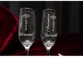 Set pahare sampanie, personalizate, miri