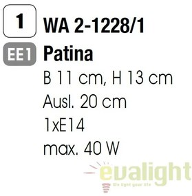 Aplica perete stil clasic Maja WA 2-1228/1 Patina OR