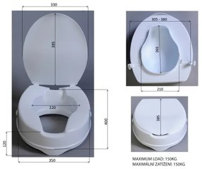 Ridder - Capac WC înălțat, alb