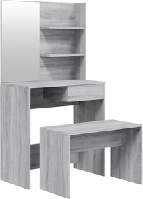 vidaXL Set măsuță de toaletă, gri sonoma, 74,5x40x141 cm