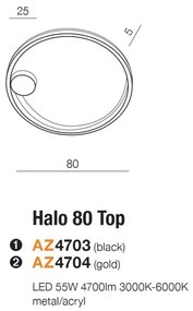 Lustra LED aplicata design modern geometric Halo 80 Top GO