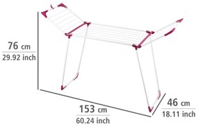 WENKO 3774021100 - Uscător de rufe SUMMER DRY 153 x 76 cm alb/roz