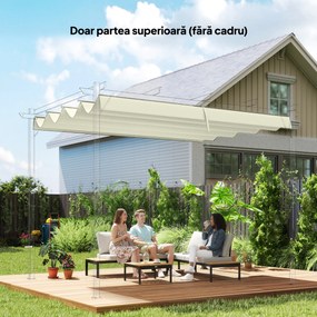 Outsunny Acoperiș Pergolă Retractabil, Copertină pentru Umbra Soarelui pentru Pergolă 3 x 2,15 m, Protecție UV30+, Gri Închis | Aosom Romania