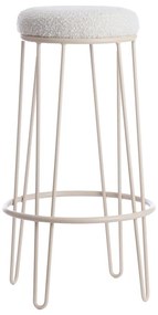 Scaun de bar crem tapițat (înălțime șezut 73 cm) Alice – Light &amp; Living