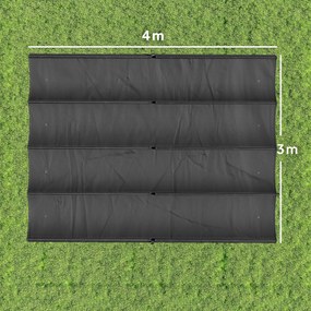 Outsunny Acoperiș Pergolă cu 8 Găuri de Drenaj, Material de Rezervă Pergolă din Poliester Respirabil, Doar Acoperire, 392x350 cm, UV30+, pentru Pergolă de Grădină 4x3m, Gri Închis | Aosom Romania