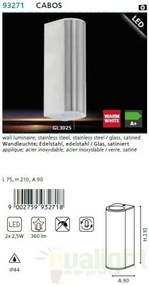 Aplica dubla de perete exterior, protectie IP44, LED Cabos 93271 EL