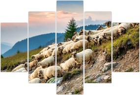 Tablou - O turmă de oi (150x105 cm)
