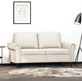 Canapea cu 2 locuri, crem, 120 cm, piele ecologica Crem, 152 x 77 x 80 cm