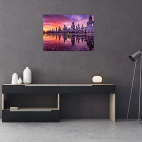 Tablou pe sticlă - Buddha la apus (70x50 cm)