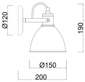 Spot de perete Brilagi TECHNO 1xE27/60W/230V bronz/patină