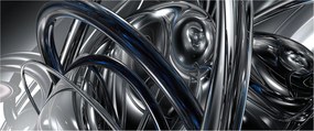 Tabloul cu abstracție gri cu albastru (120x50 cm)
